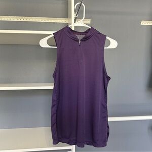 Three Sixty Six Sleeveless Collarless Golf Polo - Size Small - purple